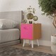 image 2 of Beech 1-Drawer Cube Shelving Unit with Scandinavian Legs | Pink | Dark Pink & White | 1
