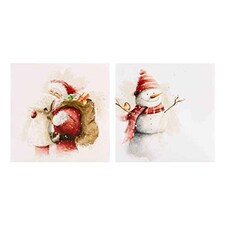 Hallmark 25499884 Gallery Christmas Card Pack"Santa and Snowman" - 10 Cards, 2 Designs