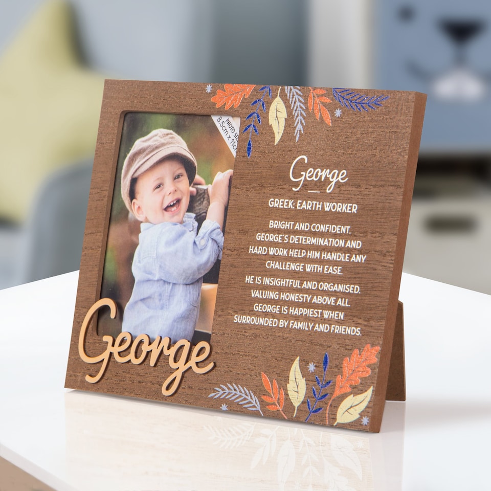 image 1 of History & Heraldry Pre-Personalised Kids Wooden Picture Frame - George