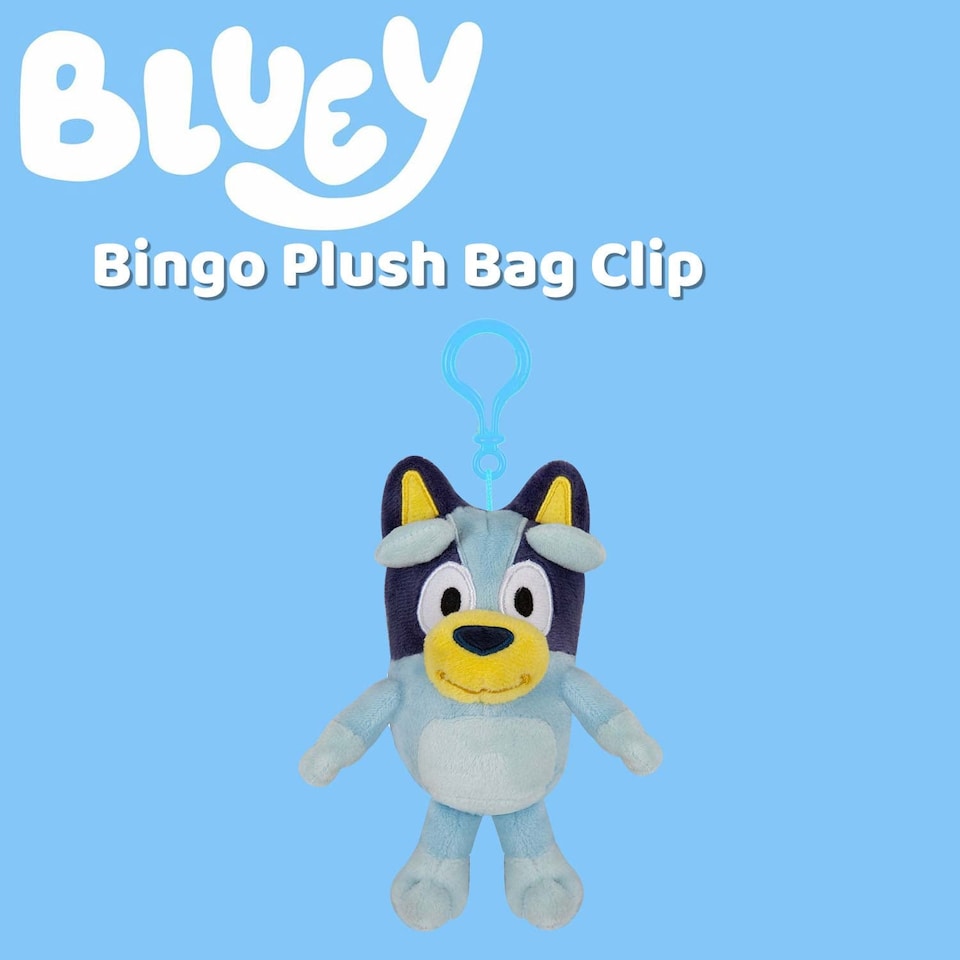 image 1 of vfm-estore Bluey Plush Bag Clip - 12cm x 8cm, Blue