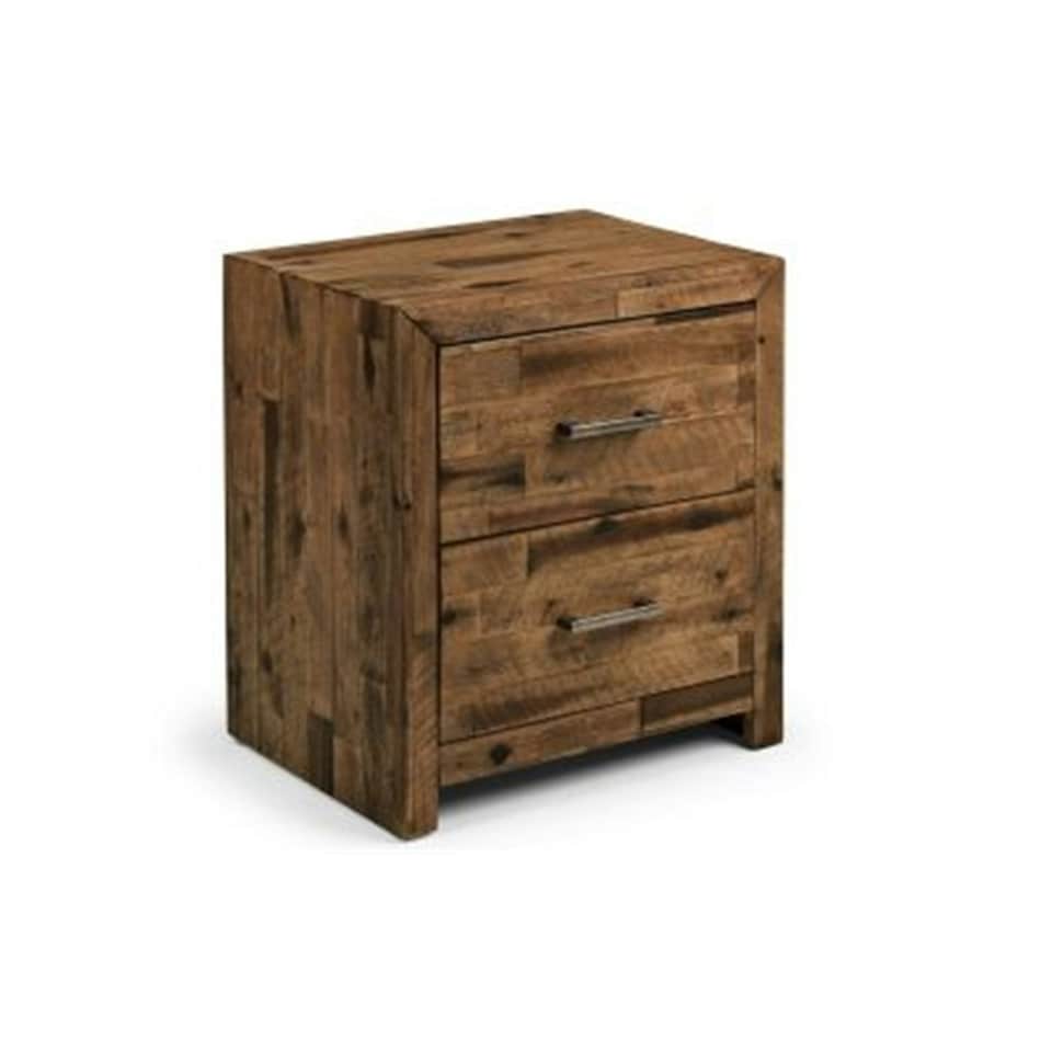 image 1 of Rustic Oak Bedside Drawers - 2 Drawers