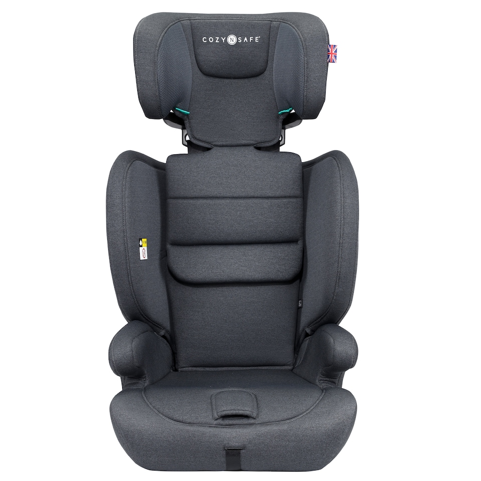 image 1 of Cozy N Safe Hudson i-Size Car Seat 76-150cm, ISOFix & Top Tether, 5 Point Harness, Forward Facing High Back Booster, Side Impact Protection, Adjustable Headrest, 15 Months to 12 Years (Slate)