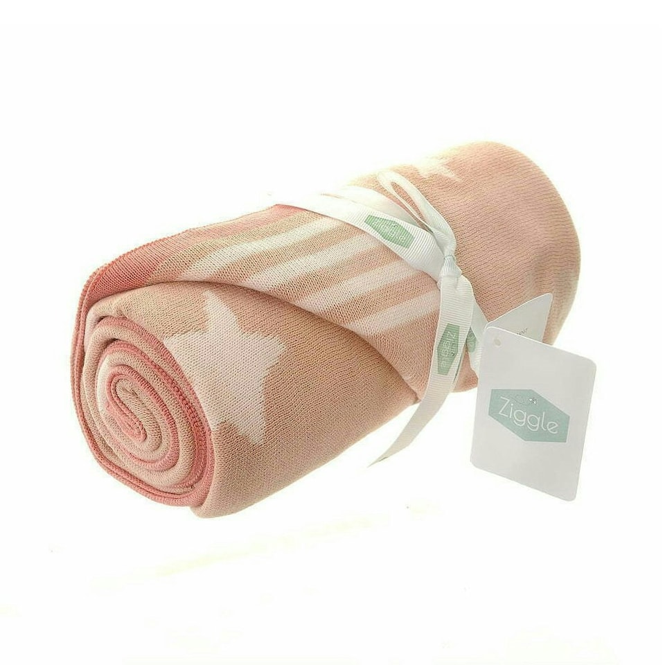 image 1 of Ziggle Baby Blanket Pink Stars