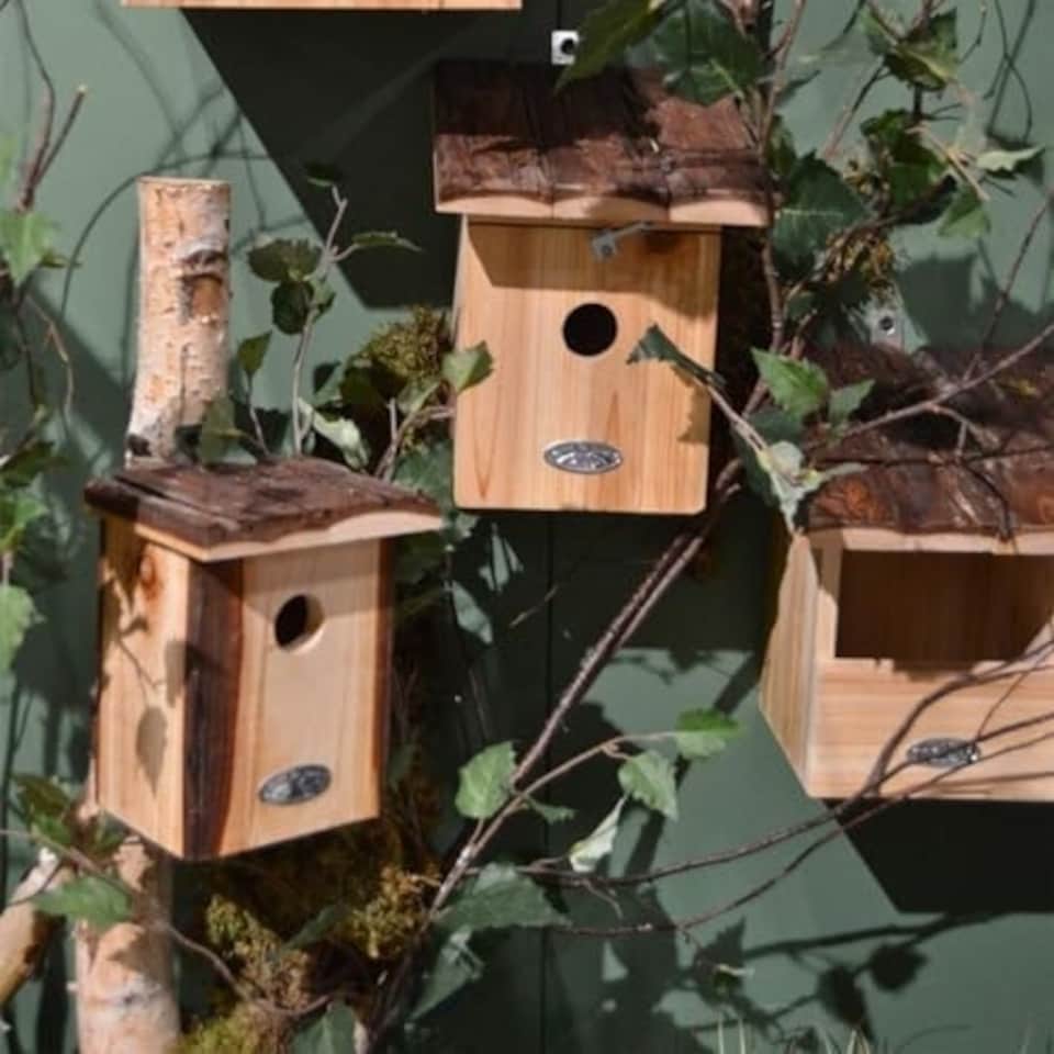 image 1 of Bark Roof Bird House Robin Fsc 100% Multi