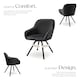 image 3 of Lounge Armchair Living Room Accent Chair 360 Swivel Slim Steel Legs Velvet Fabric | Black | black | 6