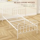 image 10 of HOMCOM 3ft Metal Single Platform Bed Frame w/ Underbed Storage Headboard White