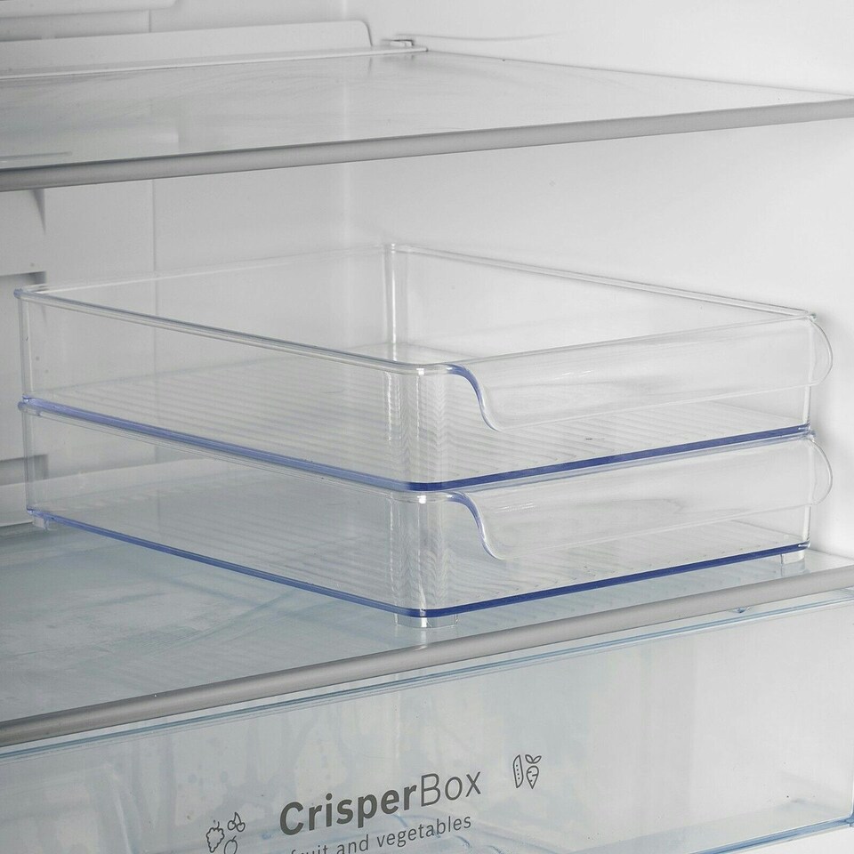 image 1 of 2 Clear Plastic Fridge Rack Box Cupboard Storage Holder Tray