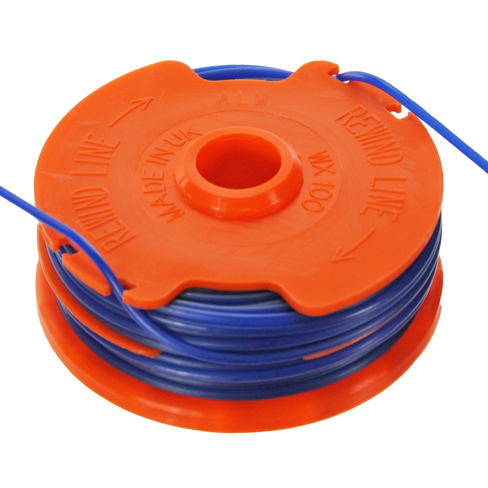 image 1 of SPARES2GO Dual Strimmer Line Spool + Cover Cap Kit compatible with McGregor 350w MET3525 Trimmer