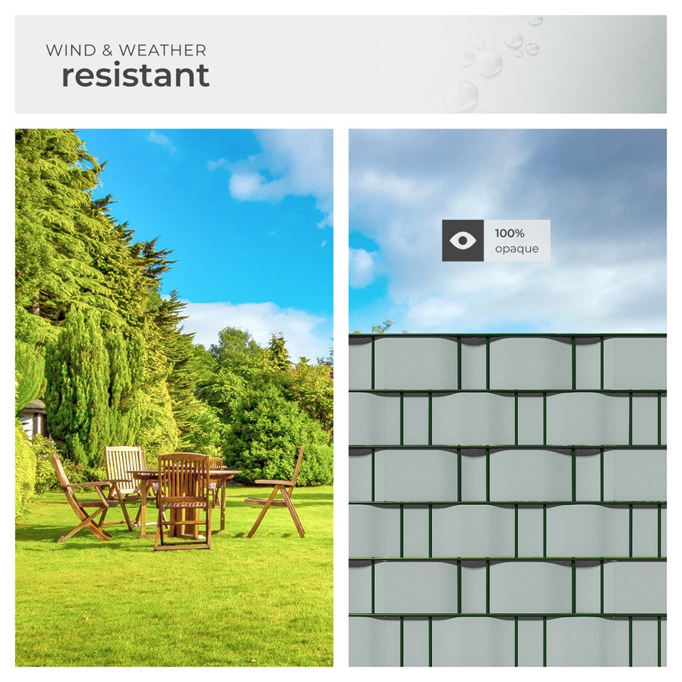 image 1 of Privacy Film - double-sided print, opaque and tear-resistant, fastening clips included | Grey | light grey | 3500 x 19 x 0,04 cm | 1