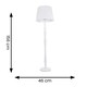 image 2 of ValueLights Victoria White Wood Traditional Stem Floor Lamp with White Fabric Tapered Shade