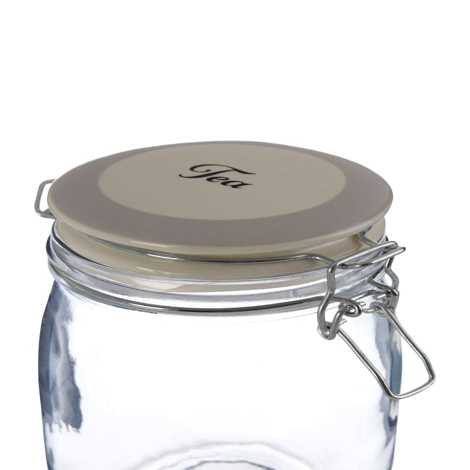 image 1 of Interiors By Premier Stylish Tea Storage Jar, Durable Glass Jar With Lid For Kitchen Counter, Versatile Airtight Storage Jar