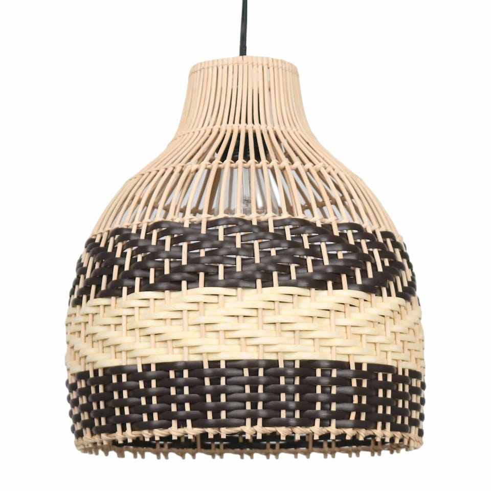 image 1 of Set of 2 Tanya - Natural Rattan Mix Pendant Lightshades | Cream | Medium | 2