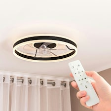 ValueLights Infinity Black Circle Integrated LED Ceiling Fan & Remote