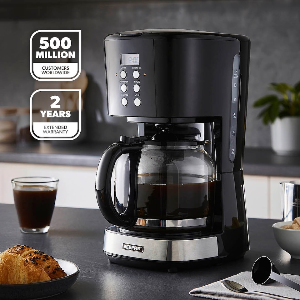 image 1 of GEEPAS 1.5L Filter Coffee Machine, 1.7L Electric Kettle & 2 Slice Toaster Set