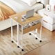 image 10 of Levede Foldable Computer Desk Folding Table with Shelf Wheels for Small Space