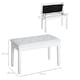 image 7 of HOMCOM Classic Piano Bench Padded Seat Wooden Makeup Stool, White