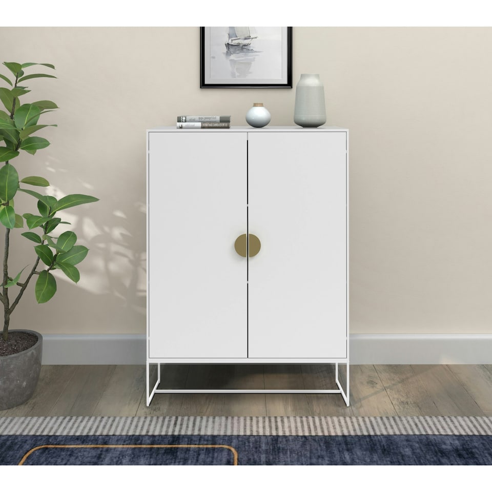 image 1 of Asia Cabinet with 2 Doors in Anthracite Grey | Anthracite