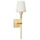image 1 of ValueLights Kincaid Antique Brass Rechargeable Easy Fit Wall Light | Gold