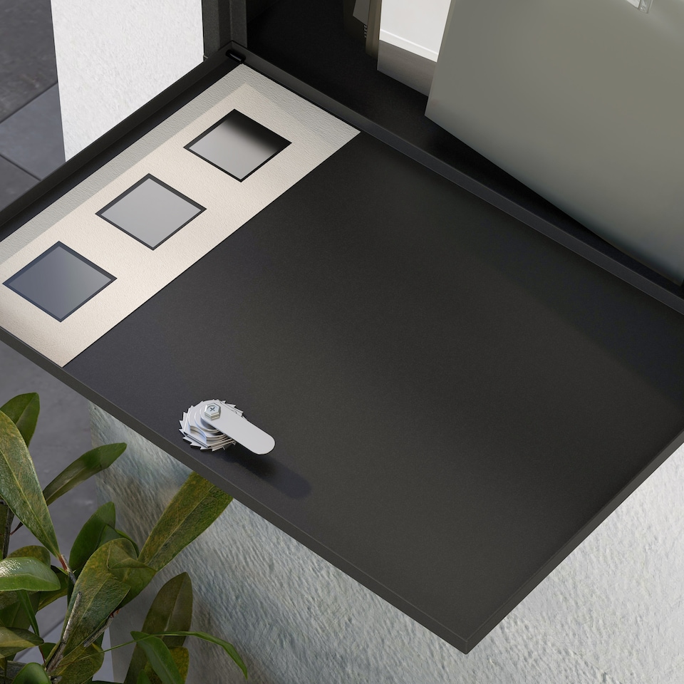 image 1 of HOMCOM Wall Mounted Letter Box, Weatherproof Post Box for Outside, Modern Mailbox with 2 Keys and Viewing Windows, Easy to Install, 36.5x11.5x29cm, Black | Black