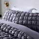 image 2 of OHS Soft Quilted Seersucker Duvet Cover Set Grey | Grey | Double