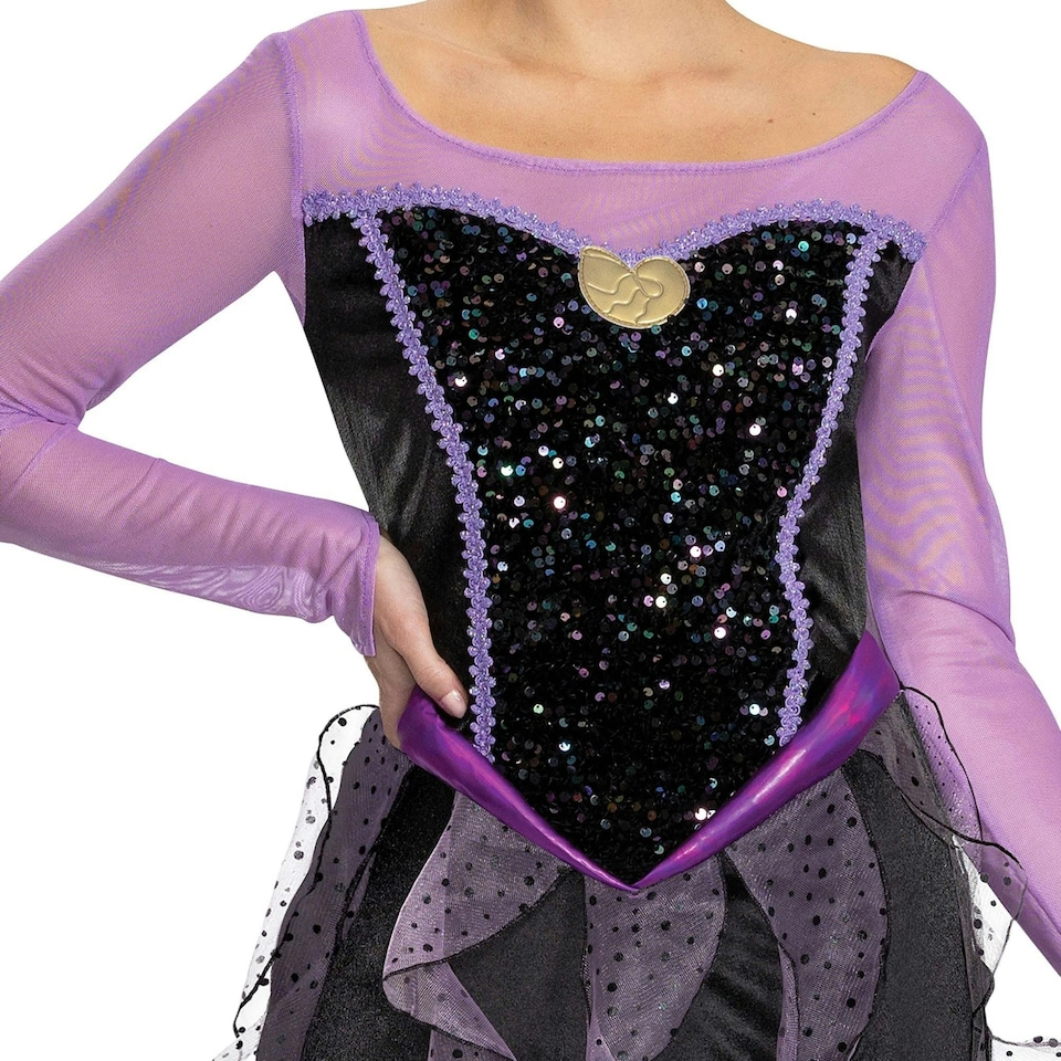 image 1 of The Little Mermaid Womens/Ladies Ursula Classic Costume Set - Black/Purple - M M