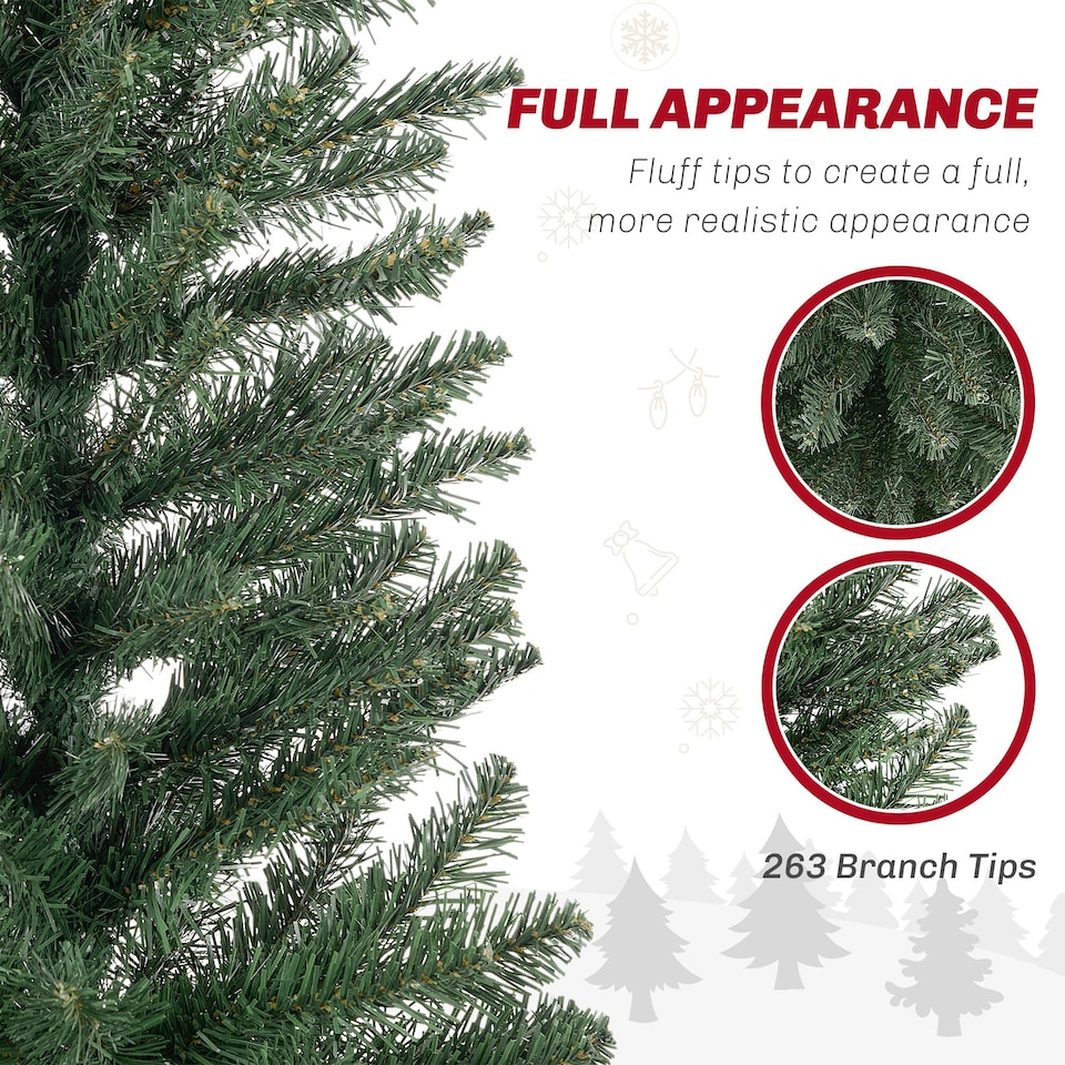 image 1 of HOMCOM 5 Foot Artificial Pencil Christmas Tree with Branches, Green