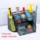 image 2 of 9 Compartment Wire Mesh Desktop Organiser