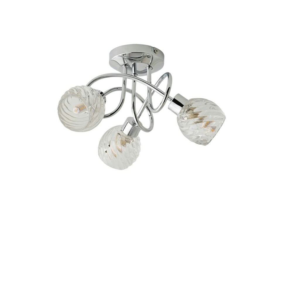 image 1 of ValueLights Reyka 3 Way Silver Ceiling Light | Silver