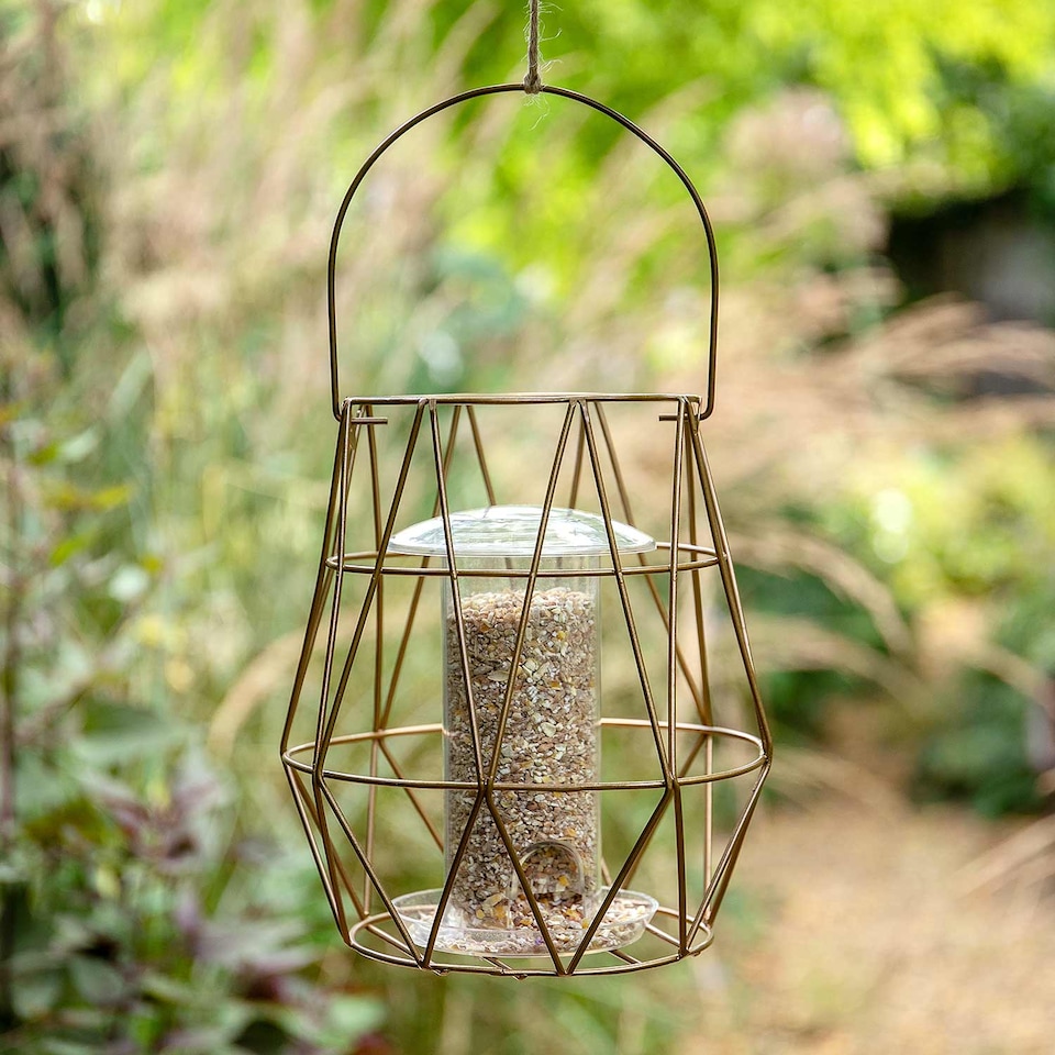 image 1 of Gardman Aura Small Bird Feeder, Muted Gold | Gold | Muted Gold | H 20.5cm x Dia. 17.5cm