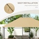 image 5 of Outsunny 3 x 4m Gazebo Canopy Replacement Gazebo Roof Cover, Khaki