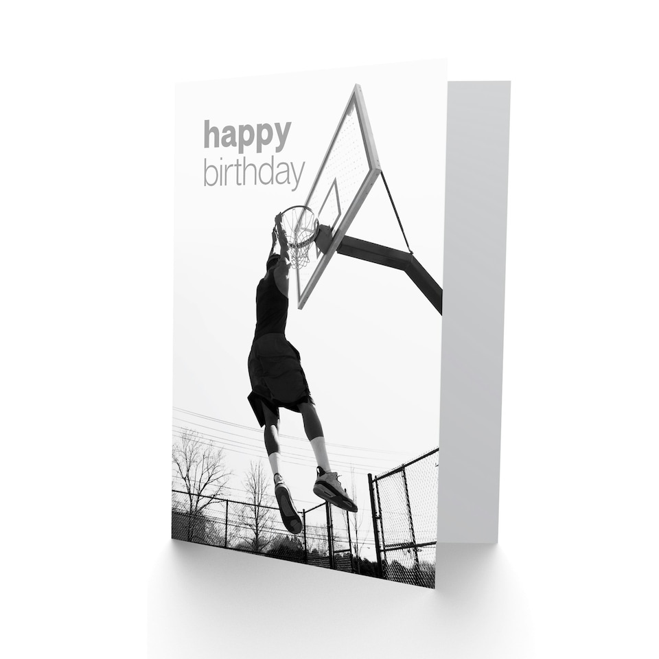 image 1 of Happy Birthday Basketball Hoop Slam Dunk Sport Birthday Card