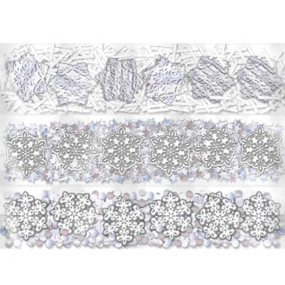 White & Silver Snowflake Confetti 34g - Pack of 3
