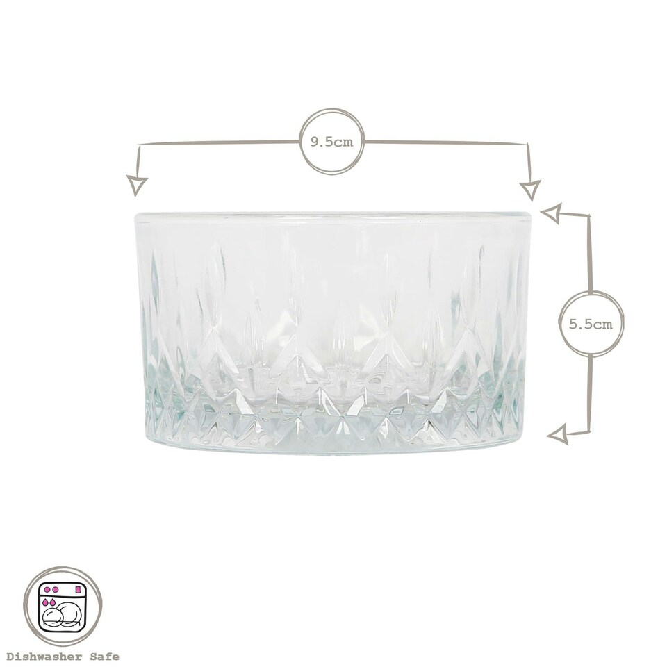 image 1 of LAV Odin Glass Snack Bowls - 9.5cm - Pack of 2 Clear