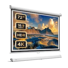 72" Manual Pull Down Projector Screen with Wall Mount