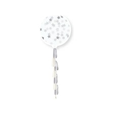 Globos Tassel Stars Confetti Balloon - Clear/Silver - One Size
