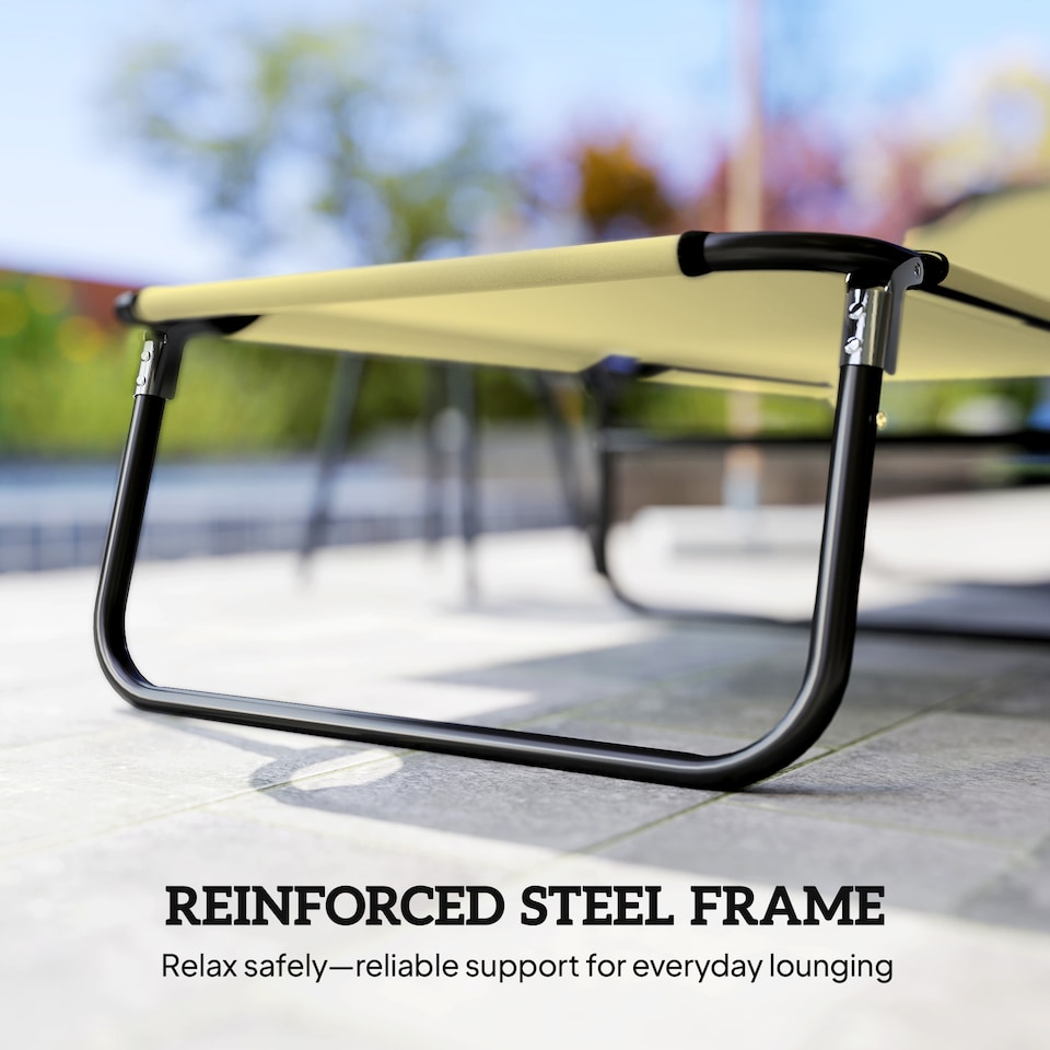 image 1 of Outsunny Folding Lounge Chair Outdoor Chaise Lounge for Bench Patio