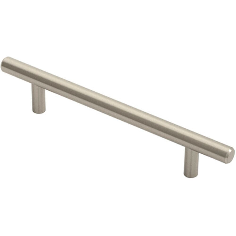 Loops Round T Bar Cabinet Pull Handle 188 x 12mm 128mm Fixing Centres Satin Nickel in Metallics
