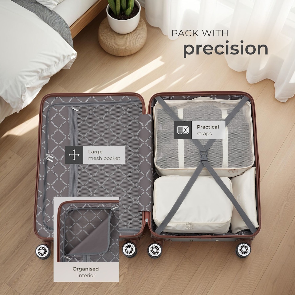 image 1 of Suitcase Set Madison - 13-piece, 3 suitcases, packing cubes, TSA lock | Grey | anthracite | 1