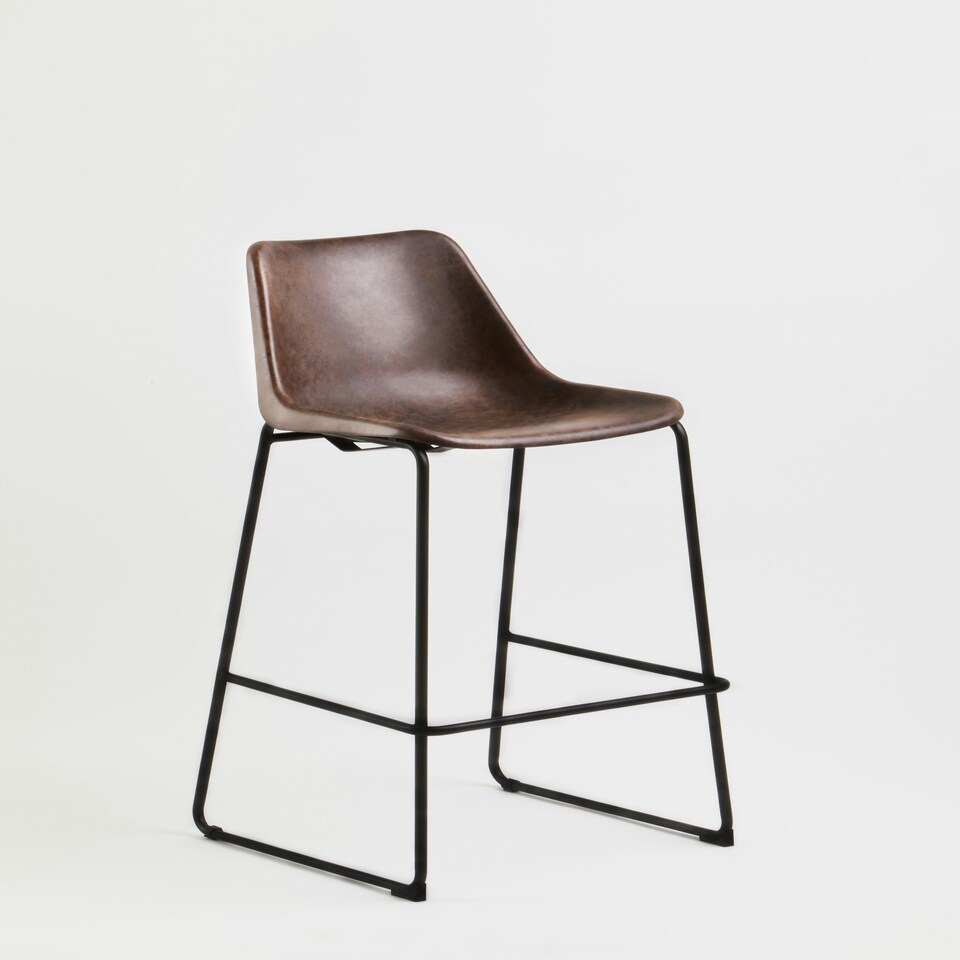 image 1 of Interiors by Premier Elevated And Comfortable Mocha Bar Stool With Black Legs, Sleek Design Kitchen Stool, Contemporary Bar Stool