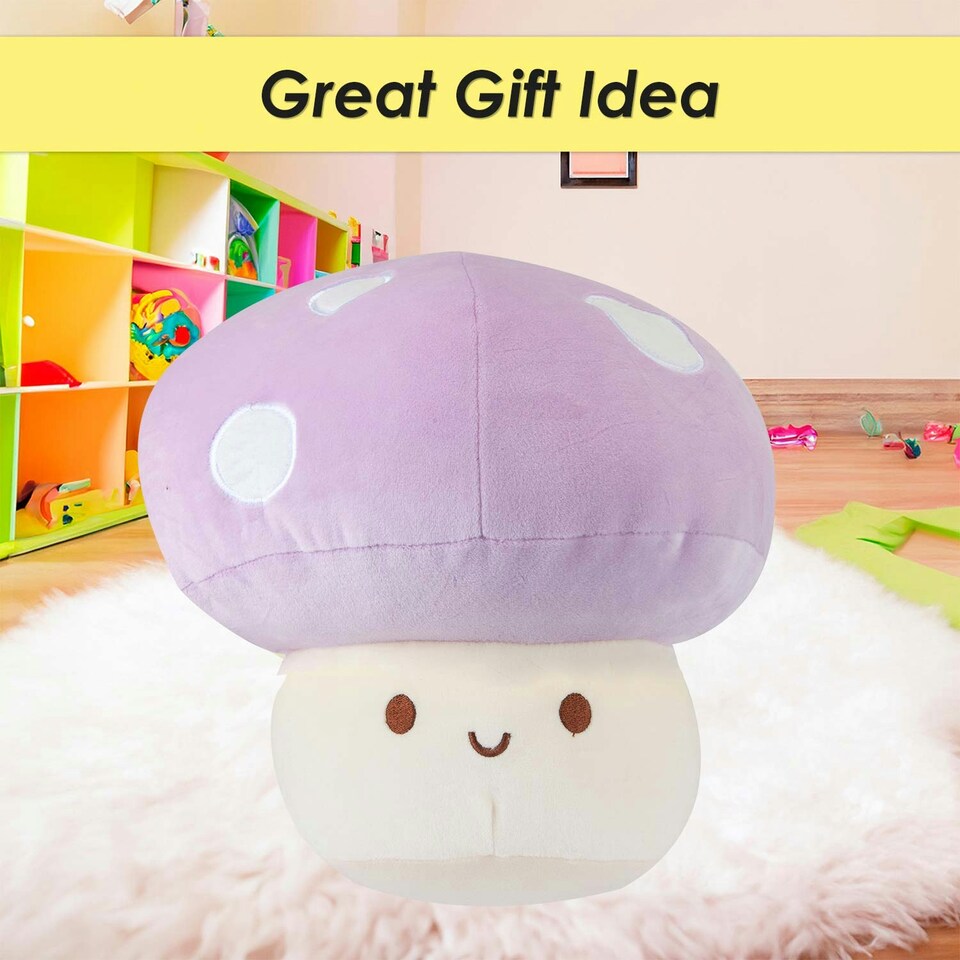 image 1 of Lilac Mushroom Mochi Soft Toy Cute Plushie Huggable Cuddly Plush 30cm Lilac