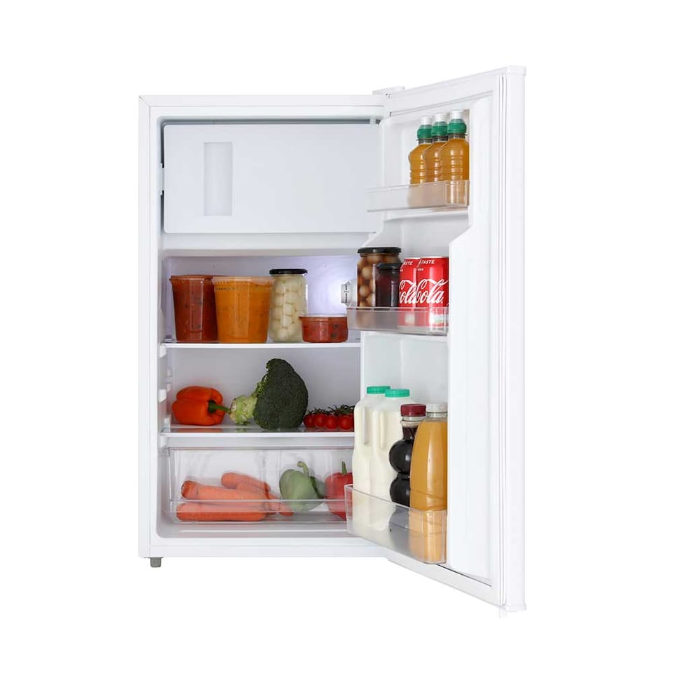 image 1 of Cookology UCIB80 Under Counter Freestanding Fridge in White - 80 Litre Capacity - Adjustable Temperature Control & Legs - Reversible Door and Ice Box