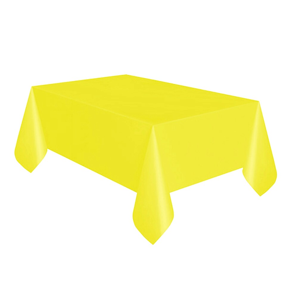 Unique Party Reusable Rectangular Plastic Tablecover (19 Colours) - Sunflower Yellow - One Size