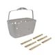 image 1 of JVL Plastic Peg Basket, Grey with 48 Wooden Dolly Pegs, Brown