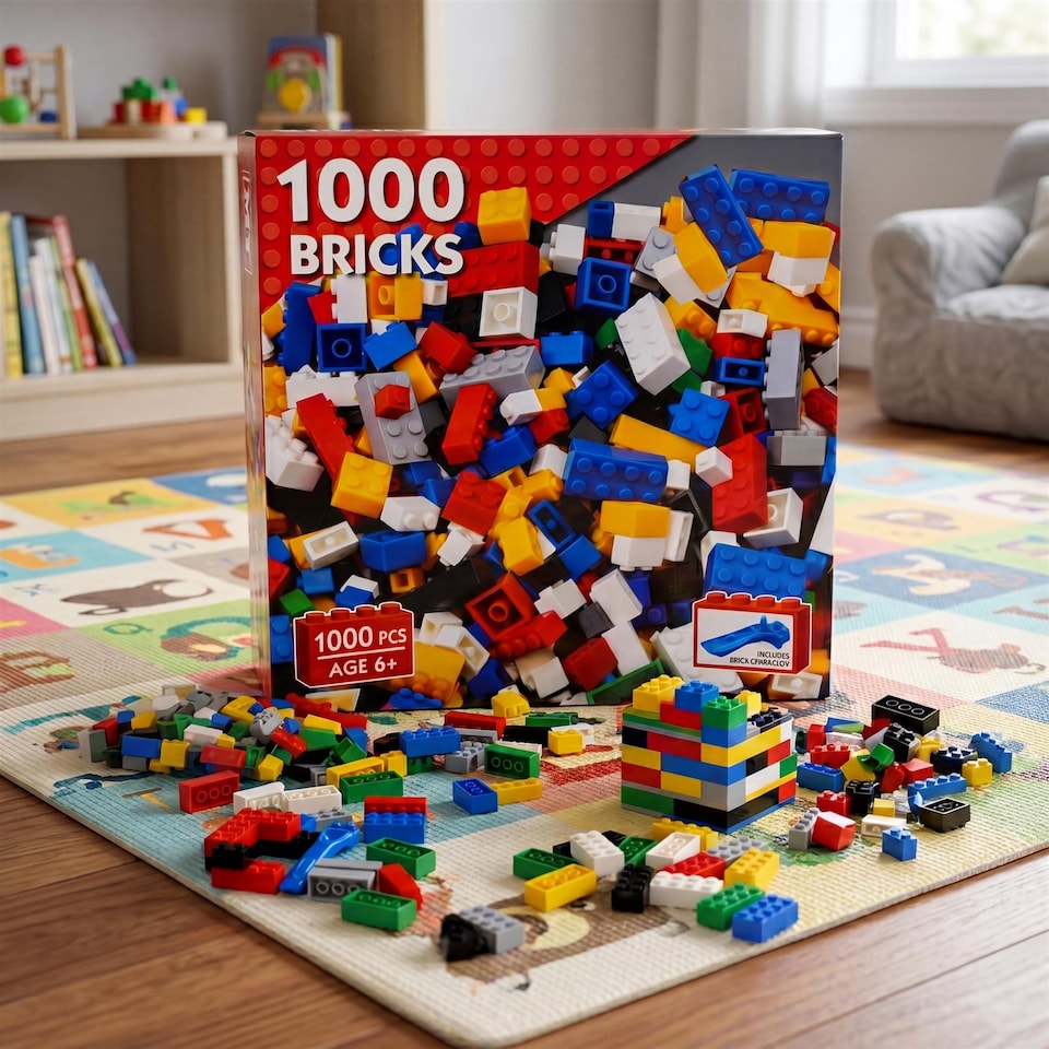 image 1 of MTS 1000 Piece Building Bricks Construction Block Set Creative Toy for Kids