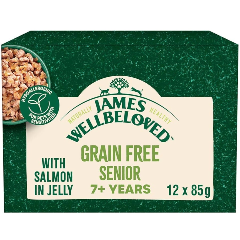 image 1 of James Wellbeloved Grain Free Senior with Salmon in Gravy Pouch 12 x 85g