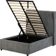 image 1 of Amelia Velvet 4ft 6in Double Storage Ottoman Bed Grey | Dark Grey