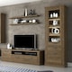 image 5 of Corona 2 Door 1 Drawer 3 Shelve Narrow Display Cabinet in Tabak Oak
