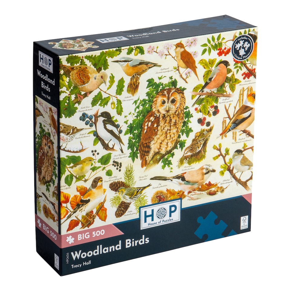 image 1 of Woodland Birds BIG 500 Piece Jigsaw Puzzle
