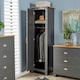 image 6 of Wardrobe 1 Door Hanging Rail Wood Bedroom Furniture Storage Unit White
