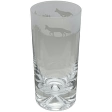 Animo Glass Highball Glass Etched Tumbler Fox